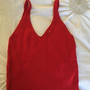 Red Cropped Sweater Tank - Size XS - NWT